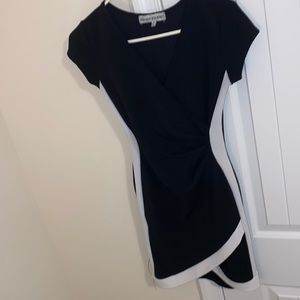 black and white dress